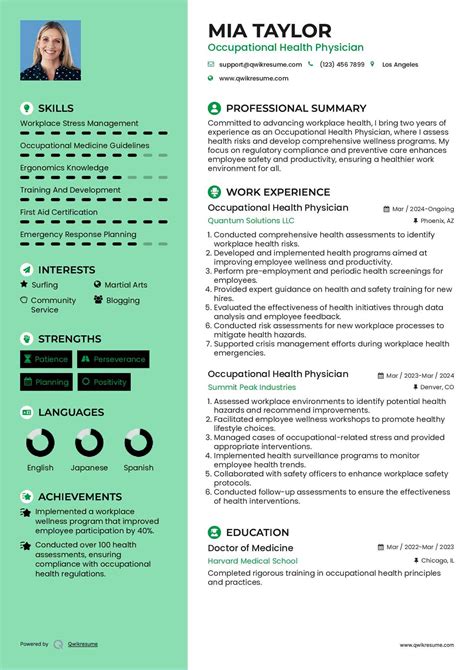 10+ Occupational Health Physician Resume Samples & Templates for 2025