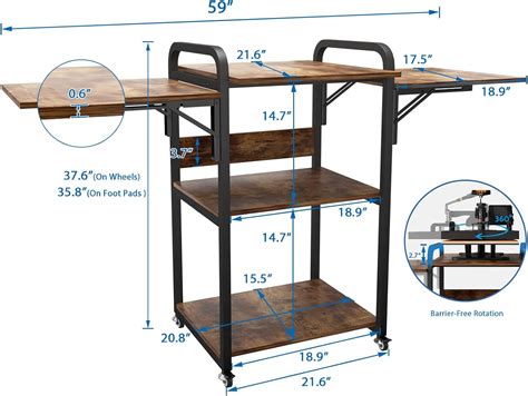 PUNCIA 3 Tier Movable Heat Press Table Foldable Heat India | Ubuy