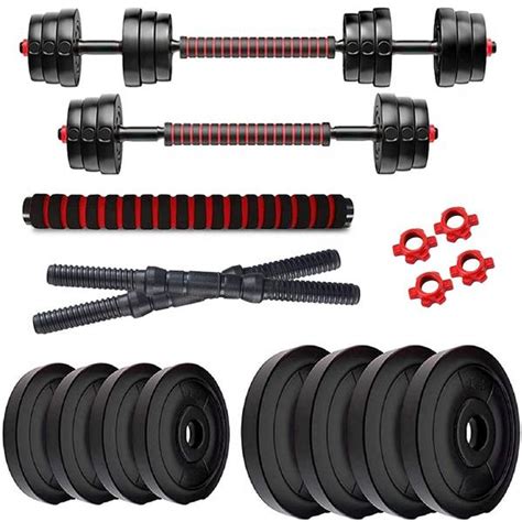 BodyFit 20KG (2KG X 4+3KG X 4) Dumbbell Set,Connector Rod, Combo ...