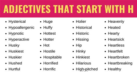 588 Useful Adjectives that Start with H | H Adjectives - ESL Forums