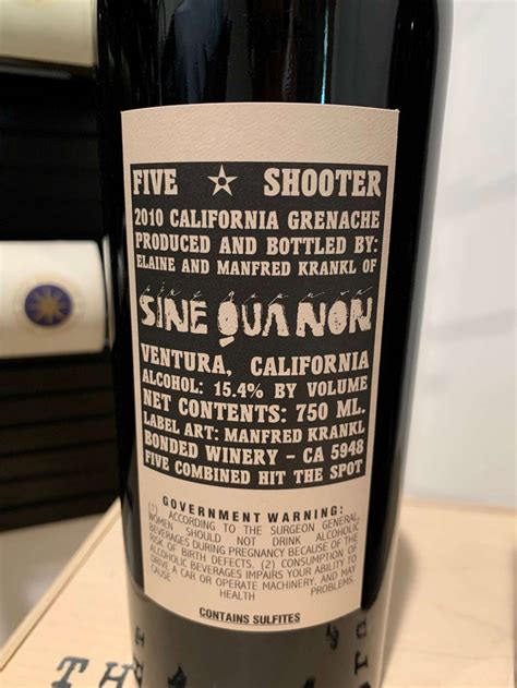 Sine Qua Non Five Shooter Grenache 2010 | Angry Wine Merchant