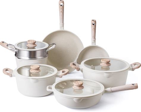 Amazon.com: Country Kitchen Non-Stick Cast Aluminum Cookware Set ...