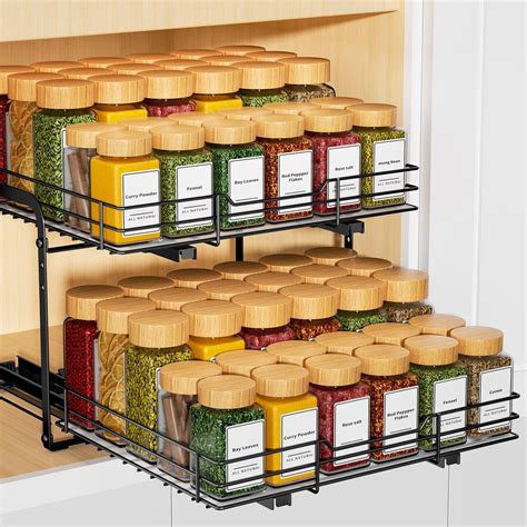 Amazon.com: BOIVSHI 2-Tier Spice Rack Organizer, Pull Out Spice Rack ...