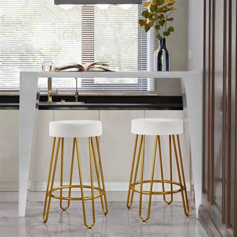 Buy Yaheetech Bar Counter Height Stools Home Barstools with Upholstered ...