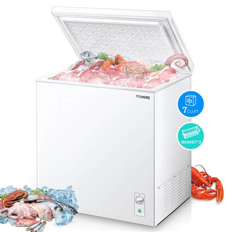 Chest Freezer 7.0 Cubic Feet, Deep Freezer with 3 Removable Storage Ba ...