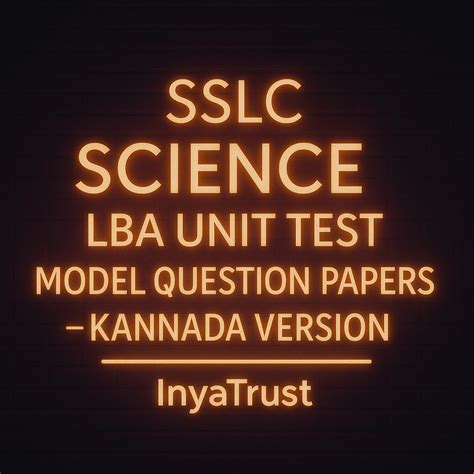 SSLC Science LBA Unit Test Model Question Papers – Kannada Version ...