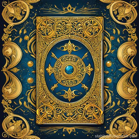 Ancient Book Cover with Golden Decorations | Stable Diffusion Online