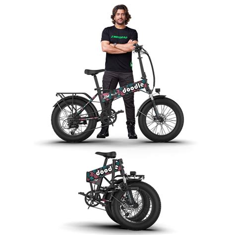 EMotorad Doodle Pro Fat-Tire Foldable Electric Mountain Bike – 250W ...