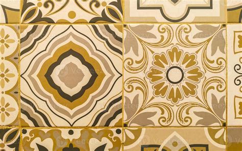 Orange and cream wall tile texture with patterns Mexico. 17481272 Stock ...