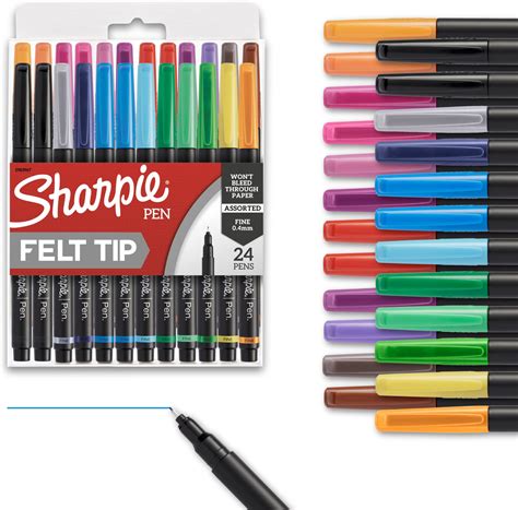 Amazon.com: Sharpie Felt Tip Pens, Fine Point (0.4Mm) Felt Tip Markers ...