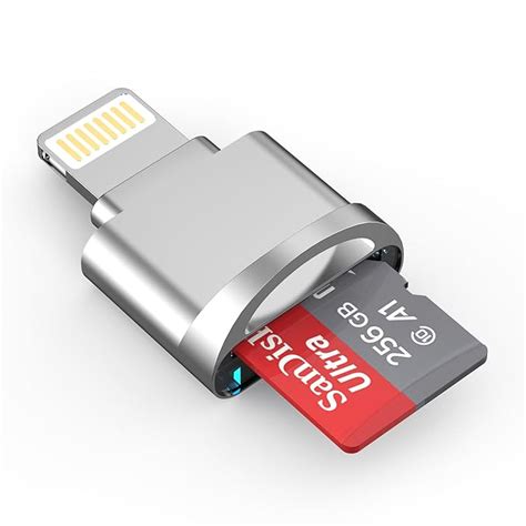 Lightning to Micro SD Card Reader, [Apple MFi Certified] Portable Micro ...