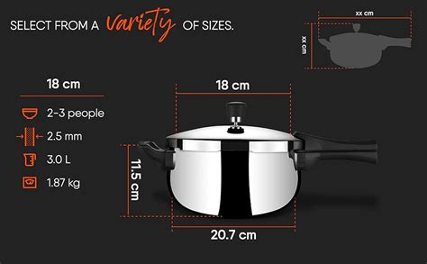Buy Stahl Triply Stainless Steel Pressure Cooker 3 Liter Outer Lid ...
