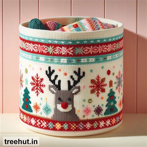 Christmas Crochet Basket Ideas patterns and how to make them, Christmas ...