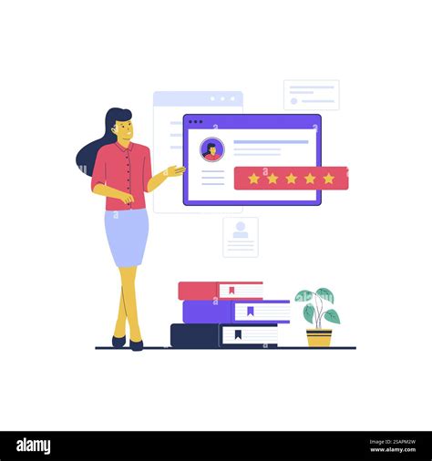 Vector of teacher rating illustration concept. Flat vector illustration ...