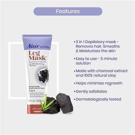 Buy NAIR LEG MASK CHARCOAL 180ML WHITE Online & Get Upto 60% OFF at ...