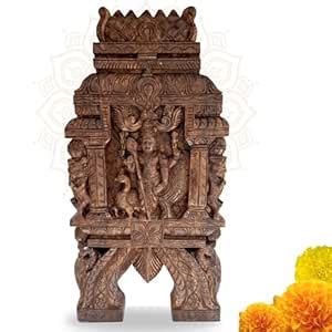 JLine Arts Wooden Murugan Wall Panel 24 Inch | Hand-Carved Kavadi Style ...