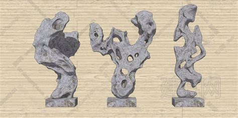 新中式风格太湖石雕塑-sketchup模型_sketchup模型库_建E室内设计网!
