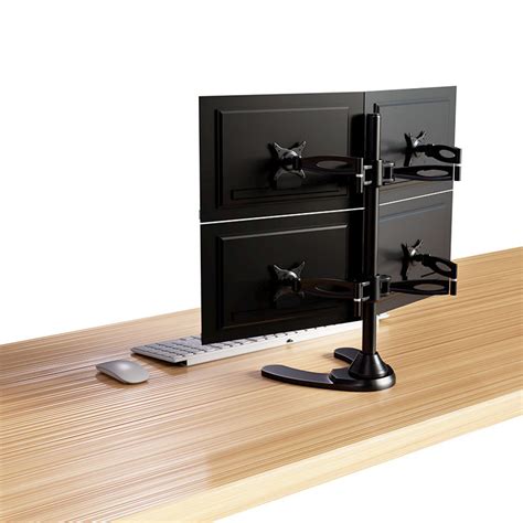 Quad Monitor Stand Freestanding, Adjustable/Tilt/Swivel/Rotate, Suppor ...