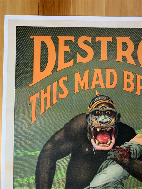 1918 WW1 World War I Destroy This Mad Brute Enlist US Army LOC Poster ...