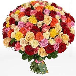 The FloralMart® Premium Fresh Flower Bunch of Roses in Cellophane ...