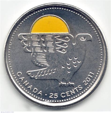 25 Cents 2011 - Perigrine Falcon (color), Commemorative - Parks Canada ...