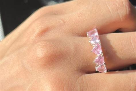 Roovi Drama Queen 925 Silver Pink Heart Party Wear Ring with AD I Indi