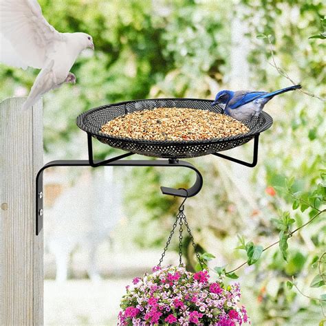 CQAIRIOU Wall Mounted Bird Feeder Tray for Fence,11.8" Stainless Steel ...