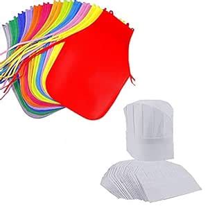 Buy AIVS 16 Pieces Children Kids Art Smock Painting Aprons & Chef Hats ...