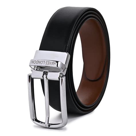 Italian Leather Reversible Black & Brown Belt for Men - Silver Buckle ...