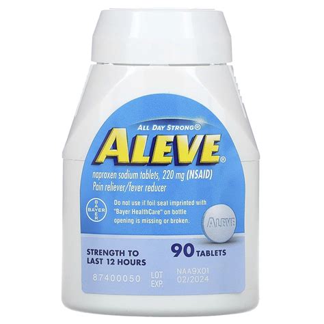 Aleve Naproxen Sodium Pain Relief Tablets, 220 mg - 90 ct