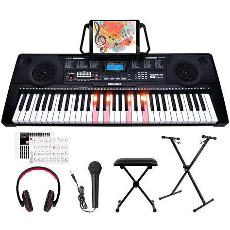 Buy Souidmy C-L260 61 Key Quick Start Electric Keyboard, 3 Lesson Modes ...