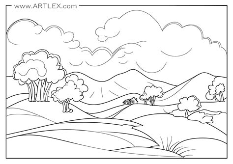 Landscapes Coloring Pages Free Printable