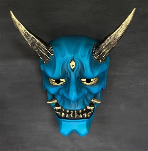 Japanese Oni Mask, Samurai mask, Wall hannya mask, Oni mask wear ...