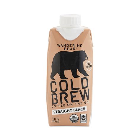 Wandering Bear Coffee Cold Brew Coffee On The Go, Straight Black ...