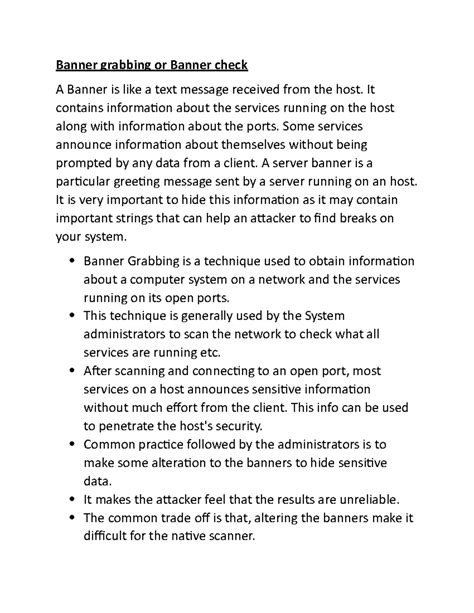 Banner check - It contains information about the services running on ...