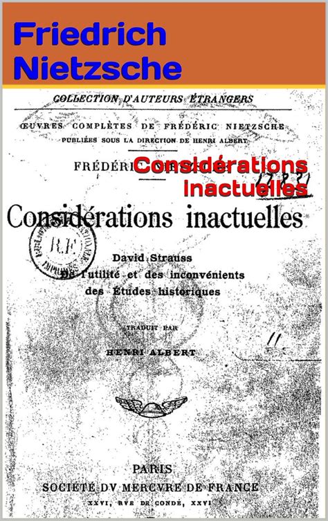 Considérations inactuelles (French Edition) eBook : Nietzsche ...