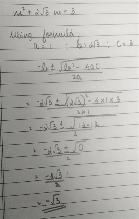 Factorize m² +2√3m+3. - Brainly.in