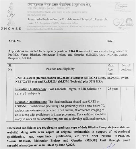 JNCASR Molecular Biology Project Opening