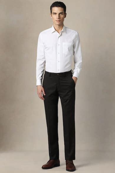 Buy Men Brown Regular Fit Solid Flat Front Formal Trousers Online ...