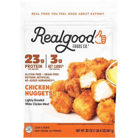 Real Good Foods Low Carb Chicken Nuggets, 20 oz Bag (Frozen) - Walmart.com