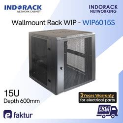 Jual Wallmount Rack 15U Depth Single Door 600mm INDORACK WIR6015S ...