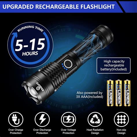 Esgofo Flashlights High Lumens Rechargeable, Super India | Ubuy