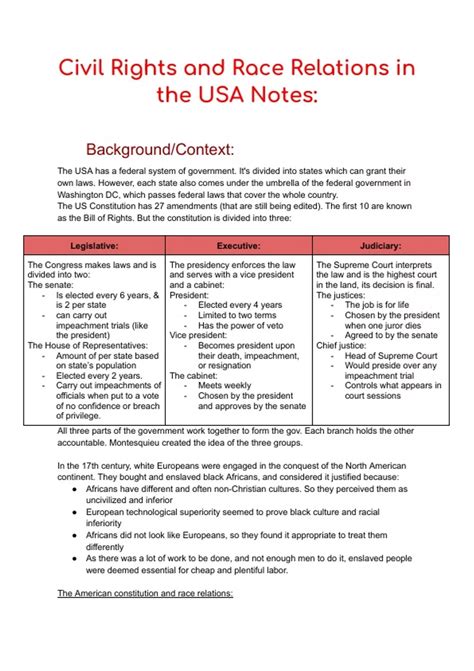 A-level Edexcel History Paper 3D notes: Civil Rights and Race Relations ...