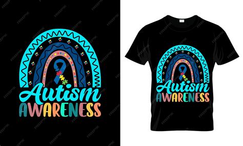 Premium Vector | T - shirt design with the title'autism awareness