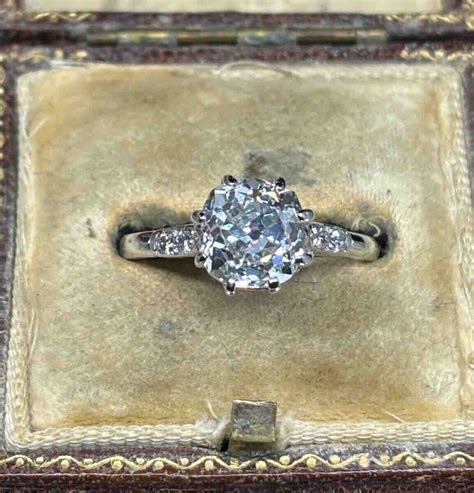 Antique 1920s Old Mine Cut 2.45ct Diamond Engagement Ring- Irene Byrne & Co