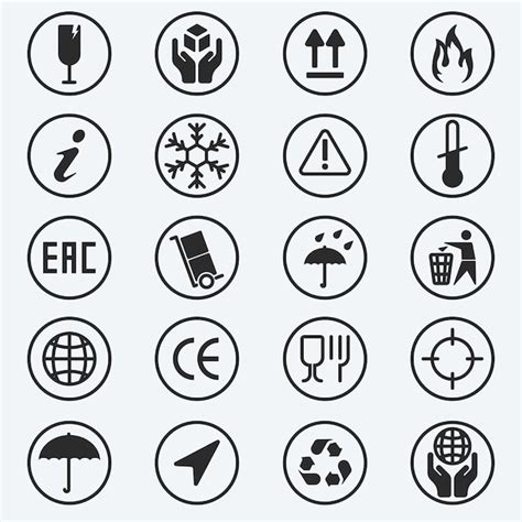 Package box symbols set | Premium Vector