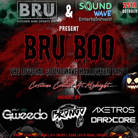 BRU BOO: The Official Soundwave Halloween Party!, BRU, North Greece, 25 ...