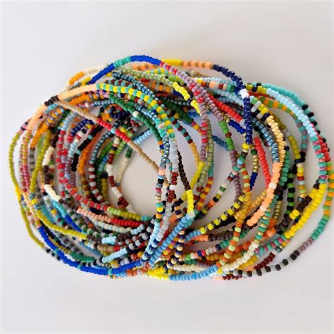 Men's Multi-colored Toho Seed Bead Stretch Bracelet Set (8) - Etsy ...