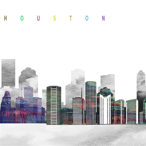 Houston Skyline Art Print Poster Modern Wall Art New Home - Etsy