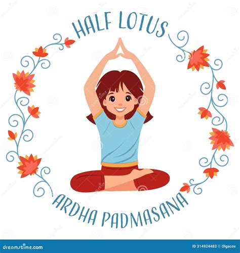 Ardha Padmasana Yoga Pose. Vector Illustration | CartoonDealer.com ...